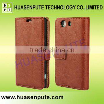2015 Stylish High Quality Retro Book Style Leather Case for Sony Xperia Z3 Mini photo-3
