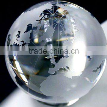 Sandblasting crystal world globe