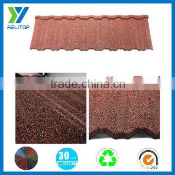 Durable stone coated roof tile with environmental protection