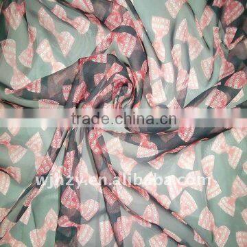 thin 100% polyester chiffon fabric for ladies' summer apparel