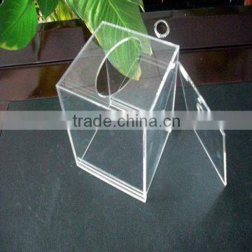 Bespoke Clear Cuboid Acrylic Napkin Box /tissue Box QCY-TB-21