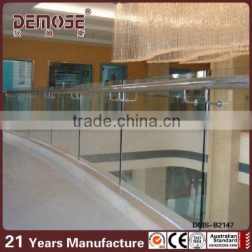 12mm thk clear tempered glass stainless steel balustrade glass railing