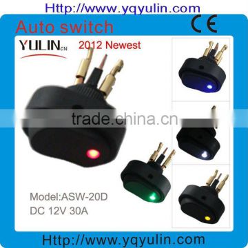 2013 newest 12VDC 30A ASW-20D 12mm red led car light switch