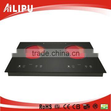 Metal Housing 2 Burner AILIPU Top Quality Double Heating Plate Infrared Cooker