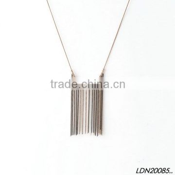 Muilt Color Black Chain Tassel Necklace