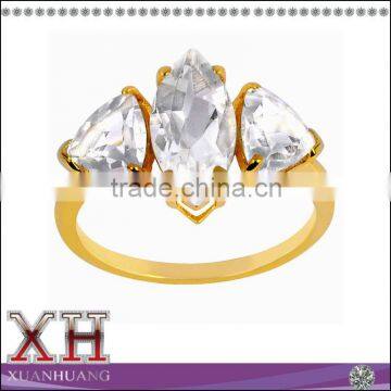 Guangzhou Factory 925 Sterling Silver White Stone Fashion Topaz Ring