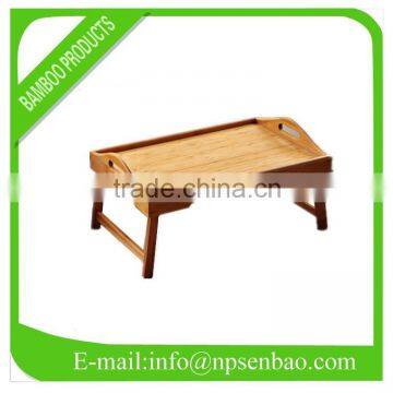 vertical and foldable bamboo coffee service tray