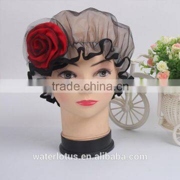 Hot sell waterproof beautiful black transparent shower cap clear shower cap custom                        
                                                Quality Choice