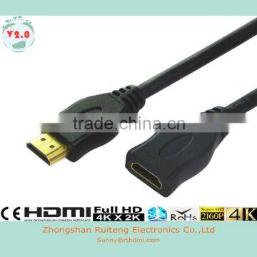 HDMI 19pin Male to Female Cable with Ethernet support 4K and 3D