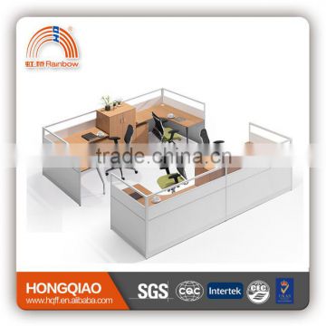 (MFC)PT-11 melamine for 4 persons workstation stainless steel frame office furniture