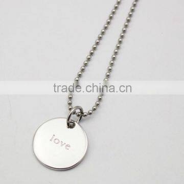 Custom Engraving Stainless Steel Silver Inspiration Etched Pendant Carved Charm