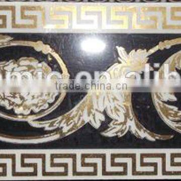 Foshan golden & silver ceramic border tile decorative border tiles accessories