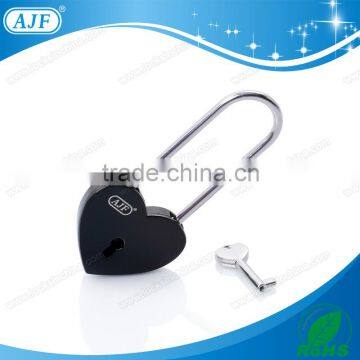 AJF Black Long Bow Heart Shaped Love Padlock - Top Quality (Lovelock, Gift, Liebesschloss, Love Lock, Wishlock, Cadenas D'amour