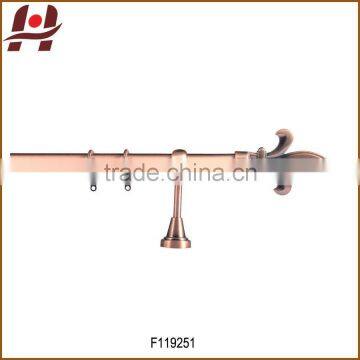 F119251-metal iron aluminium stainless steel brass plated plain twisted extensible telescopic window curtain poles rods pipes