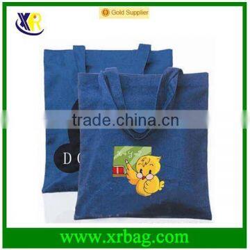 Custom design blue cotton canvas tote bag