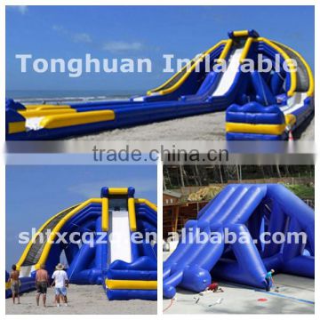 Giant adult inflatable hippo water slide/ inflatable beach slide