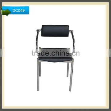 high back leather metal chair cheap wholesale arm dining chair