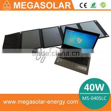 40W Portable Solar Charger For Mobile Phone Mono Solar Panel Foldable USB Battery Charger Wallet