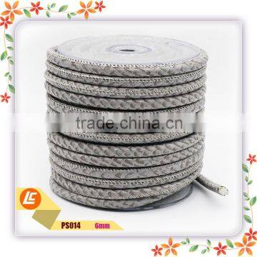 Silver 6mm Real Customized Snakeskin Leather Cord for Fashion Bracelets photo-2