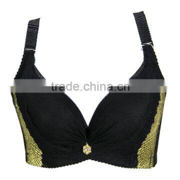 Women's Retro Breast Lift Thin Cup Plus Size Lace Bra photo-4