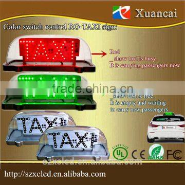 Hot! RG two colors swtich changes outdoor 2 faces Red/Green 12V LED RG TAXI top led sign light