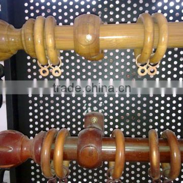 Single glossy face wooden curtain rod