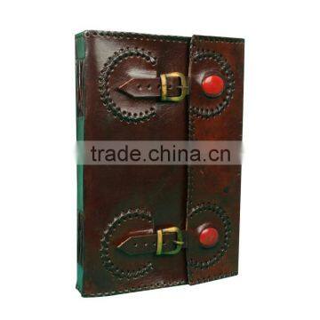 Two Belt With Precious Stone Leather Journal For Notebook Personal Diary Use