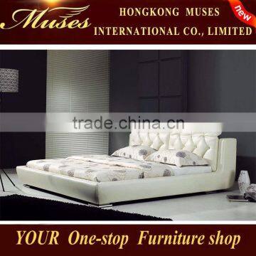 2014 new Bedroom furniture hotel furniture,wood double bed models,leather king size bed black for Christmas promotion