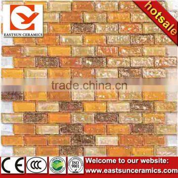 orange stripe mixed color glass mosaic tile wall tile