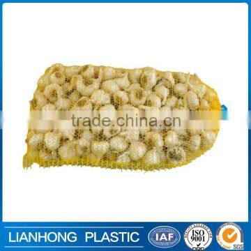 Yellow plastic garlic mesh bag