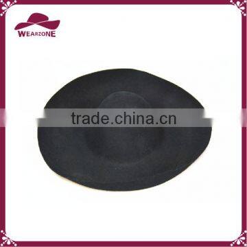 Woman wide brim wool felt hat with rolled brim