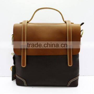 High quality European style portable briefcase coffee real leather men's shoulder bag