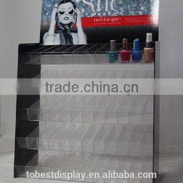 Handmade 5 Tiers Clear Wholesale Custom Rotating Acrylic Nail Polish Rack Display Shenzhen Factory With Sign