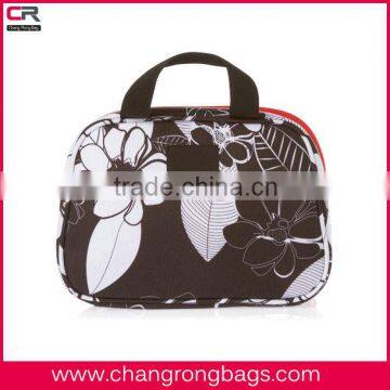Large Main Compartment Women Hook Cosmetic Wash Bag /Flower Print Wash Pouch /Journey Toilet Bag