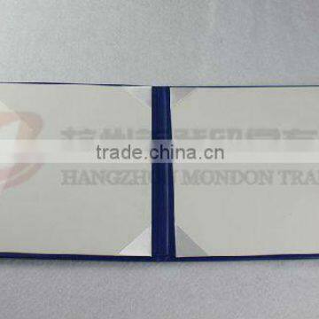 wholesale high quality Royal Blue Leatherette Graduation Diploma Holder Eight Satin Corners-Panoramic Style