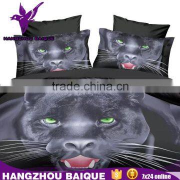 Quality 100% Microfiber Black Leopard Modern Design 3D Printing Bedding