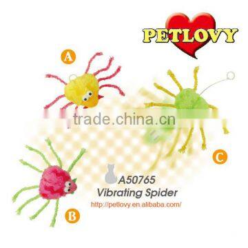 Colorful Plush Vibrating Spider Cat Toy