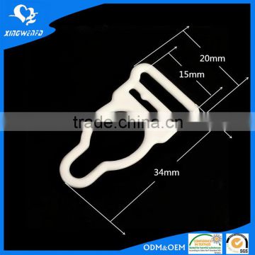 White nylon coated tooth shape metal garter hook 15mm