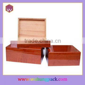 High Glossy Lacquer Wooden Empty Cigar Humidor Storage