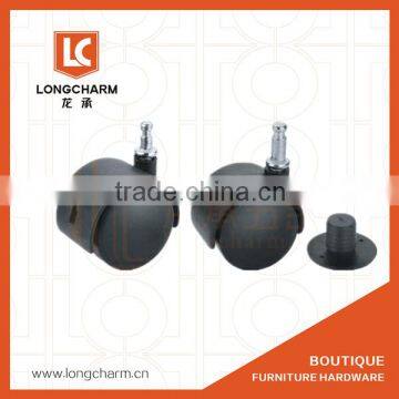 50mm or 40mm Stem Black casters with brake or without brake from castor wheel manufacturer