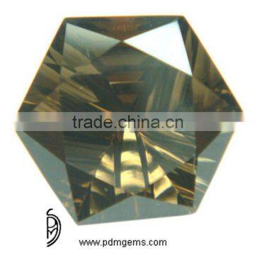 Smoky Quartz Faceted Concave