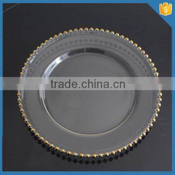 LXHY-T053 Wedding Cheap Beaded Gold Charger Plate Quality Choice photo-2