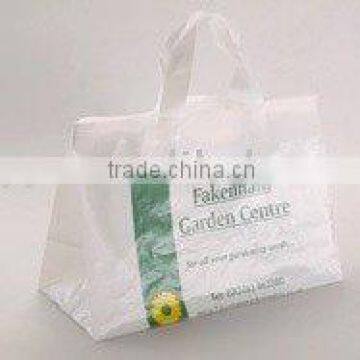 plastic soft loop square bottom shopping bag