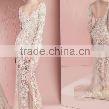 (MY110402) MARRY YOU Long Sleeve Mermaid See Through Lace Very Sexy Wedding Dresses                        
                                                Quality Choice