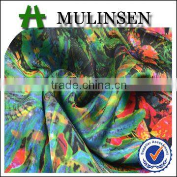 Silk feeling 100% polyester chiffon jungle print fabric