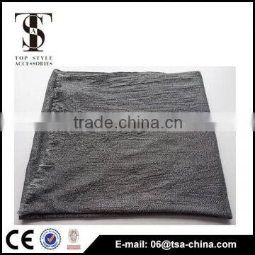 2016 Women Fashion Hot Warm Black Metallic Solid Color Viscose Scarf photo-4