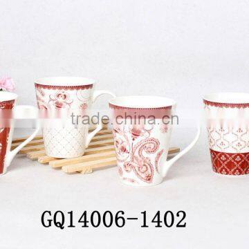 2014 400ml White Bone China Mugs Tall With Handle and Printing Korean Style Good Sale photo-4