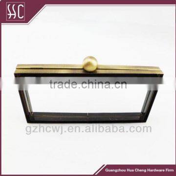 Guangzhou 16.7*8.5cm newest metal clutch purse frame, clasp metal purse frame, metal purse frame for bags