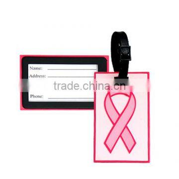 fashional printing pink beautiful knot soft pvc its luggage tags