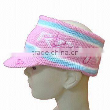 men visor knit hat